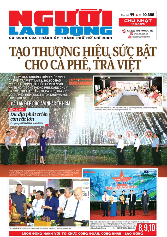 Báo in ngày 18-5: Livestream quảng bá cà phê, trà Việt - Ảnh 1.