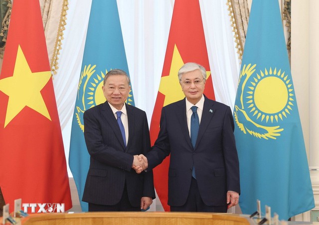 Lễ đón Tổng Bí thư Tô Lâm và Phu nhân thăm cấp Nhà nước Kazakhstan - Ảnh 7.