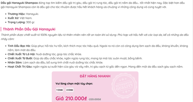 Dầu gội Hanayuki "thuần tự nhiên" từng được ca sĩ Đoàn Di Băng quảng cáo bị thu hồi vì lý do bất ngờ- Ảnh 2. Dầu gội Hanayuki "thuần tự nhiên" từng được ca sĩ Đoàn Di Băng quảng cáo bị thu hồi vì lý do bất ngờ- Ảnh 2.
