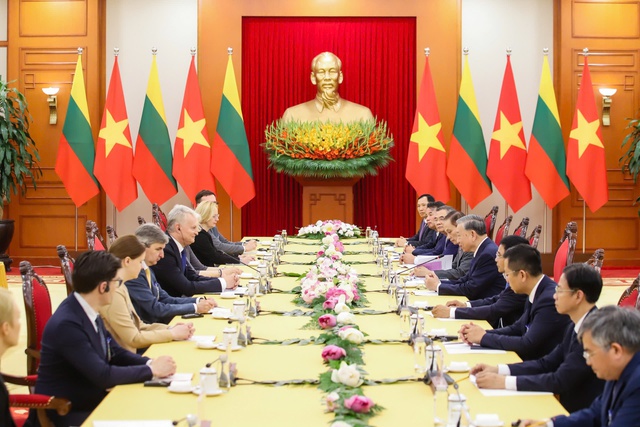 Tổng Bí thư Tô Lâm hội kiến Tổng thống Cộng hòa Litva - Ảnh 2.