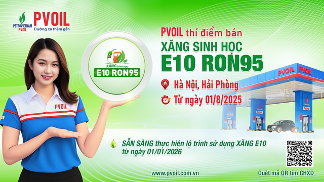 PVOIL thí điểm bán xăng sinh học E10 RON95- Ảnh 1. PVOIL thí điểm bán xăng sinh học E10 RON95- Ảnh 1.