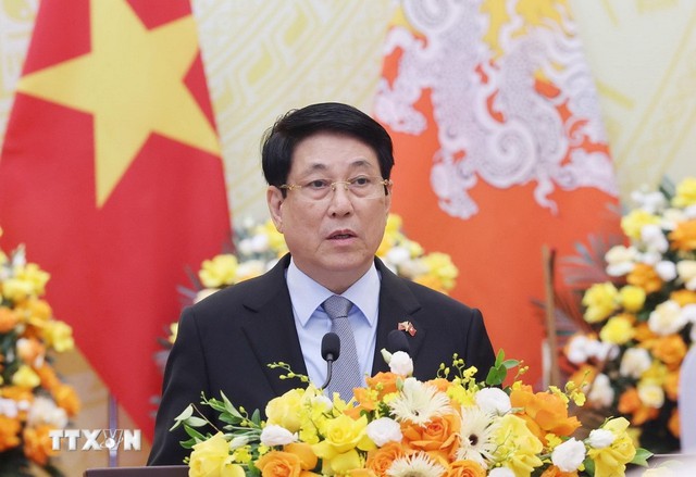 Chủ tịch nước Lương Cường chủ trì chiêu đãi cấp nhà nước Quốc vương Bhutan - Ảnh 6.