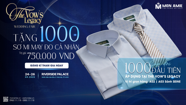 Mon Amie tặng 1000 áo sơ mi cho khách hàng dự The Vow's Legacy - Ảnh 2.