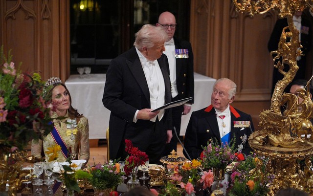 Ông Donald Trump khiến khách mời tham dự quốc yến tại lâu đài Windsor bật cười - Ảnh 5.