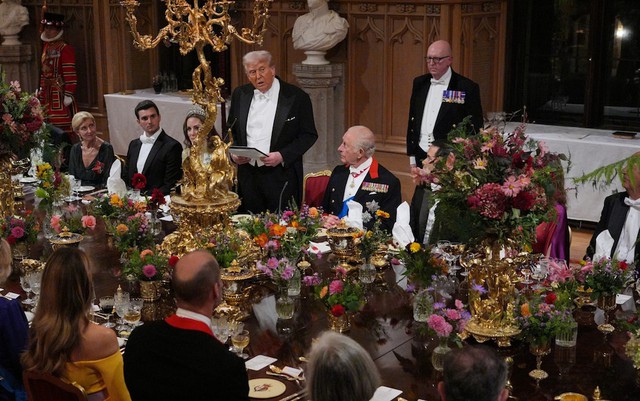 Ông Donald Trump khiến khách mời tham dự quốc yến tại lâu đài Windsor bật cười - Ảnh 6.