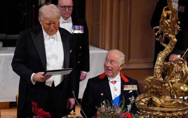Ông Donald Trump khiến khách mời tham dự quốc yến tại lâu đài Windsor bật cười - Ảnh 4.