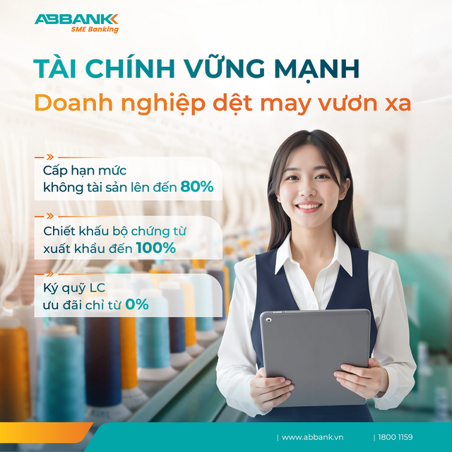 ABBANK hỗ trợ doanh nghiệp dệt may tiếp cận vốn với lãi suất từ 2,35%/năm- Ảnh 1.
