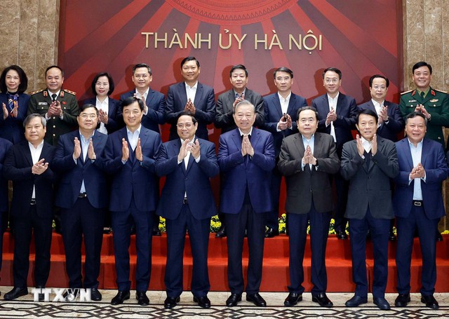 Những h&igrave;nh ảnh Tổng B&iacute; thư T&ocirc; L&acirc;m l&agrave;m việc với Ban Thường vụ Th&agrave;nh ủy H&agrave; Nội về tầm nh&igrave;n 100 năm - Ảnh 8.