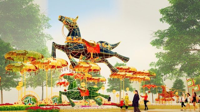 Lộ diện những h&igrave;nh tượng ngựa ở Đường hoa Nguyễn Huệ Tết B&iacute;nh Ngọ 2026 - Ảnh 2.