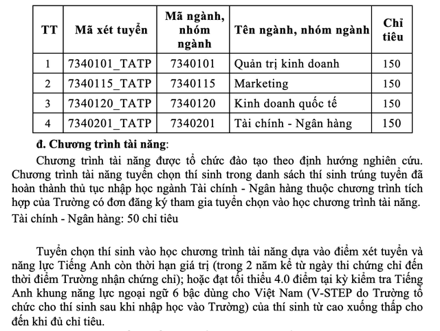 Trường ĐH Tài chính - Marketing công bố 5 phương thức xét tuyển - Ảnh 3.