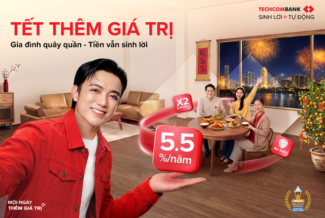 Tiền không thể ngủ yên dịp Tết - Techcombank Sinh Lời Tự Động giúp tối ưu tới 5,5%/năm - Ảnh 1.