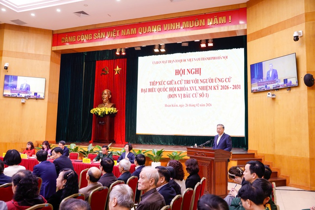 Tổng Bí thư Tô Lâm tham gia Hội nghị cử tri ứng cử đại biểu Quốc hội khóa XVI - Ảnh 4.