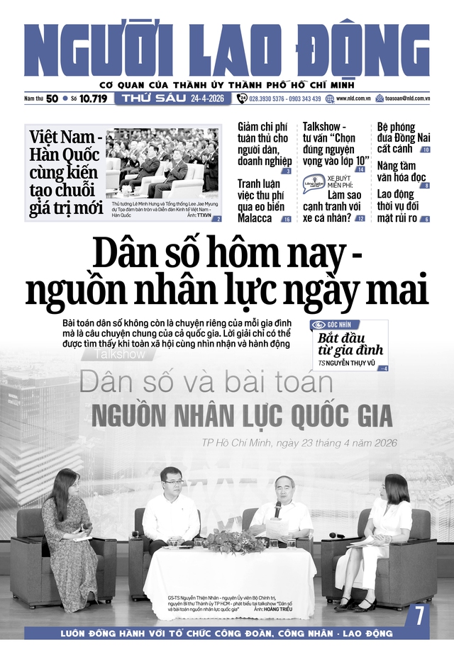 Báo in ngày 24-4: Dân số hôm nay - nguồn nhân lực ngày mai - Ảnh 1.