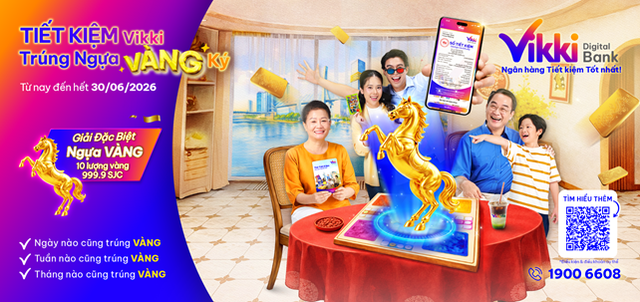 Tiết kiệm Vikki Trúng Ngựa Vàng ký: Săn vàng mỗi ngày với giải đặc biệt 10 lượng vàng - Ảnh 1.