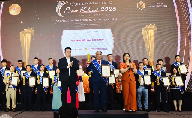 Agribank được vinh danh 02 giải thưởng Sao Khuê 2026 - Ảnh 1.