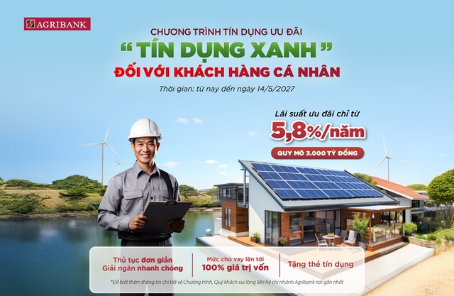 Agribank ưu đãi tín dụng xanh đối với khách hàng cá nhân - Ảnh 1.