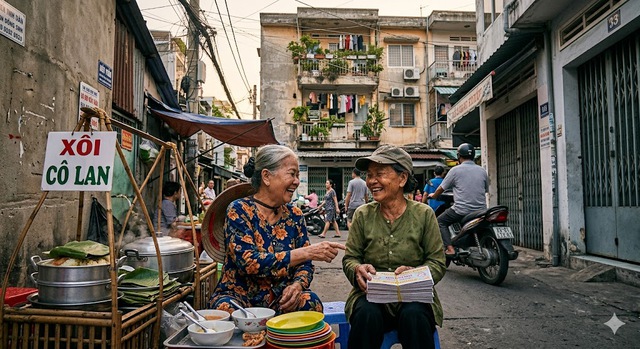 Cú "bẻ lái" của bà bán xôi - Ảnh 1.