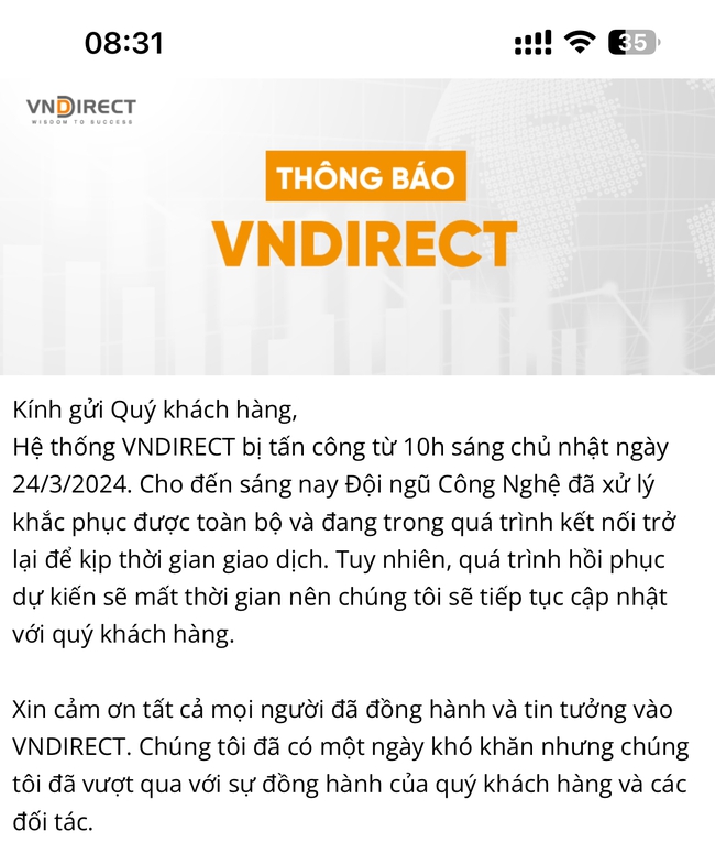 NÓNG: Hệ thống của công ty chứng khoán VNDIRECT “bị tấn công”- Ảnh 2.