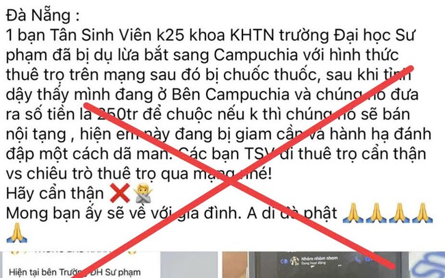 Công an khẳng định không có vụ bắt cóc sinh viên Đà Nẵng nào xảy ra - Ảnh 2. Công an khẳng định không có vụ bắt cóc sinh viên Đà Nẵng nào xảy ra - Ảnh 2.