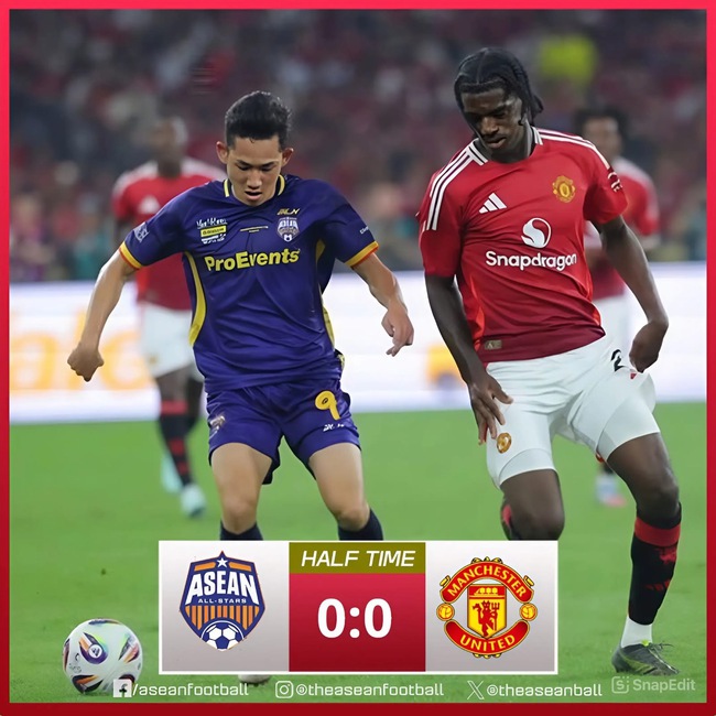Hoàng Đức và các đồng đội của ASEAN All-Stars thắng sát nút Man United- Ảnh 1.