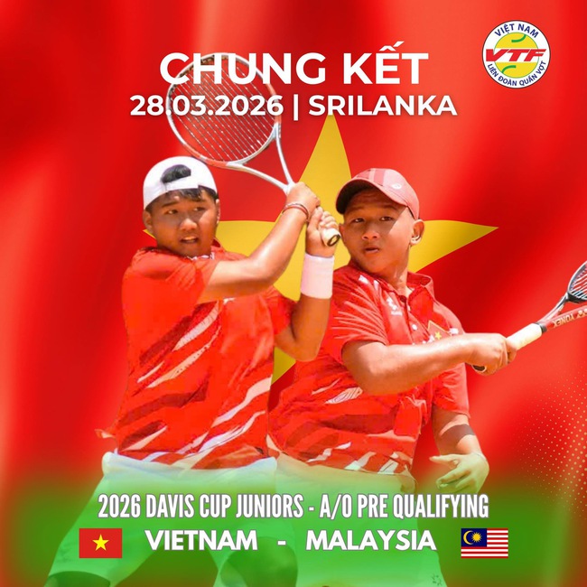 Tuyển quần vợt U16 Việt Nam chỉ 2 th&agrave;nh vi&ecirc;n, vẫn gi&agrave;nh v&eacute; v&agrave;o v&ograve;ng loại cuối Davis Cup Junior 2026 - Ảnh 1.