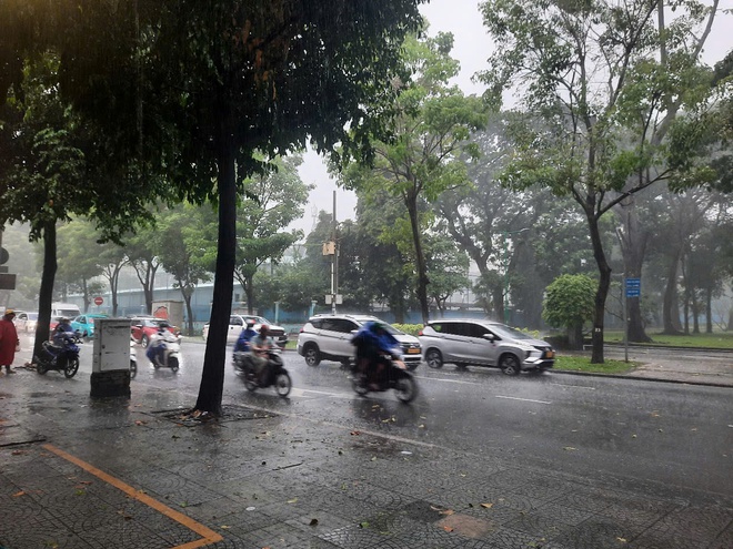 Giữa trưa, mưa lớn bất ngờ trút xuống TP HCM- Ảnh 7. Giữa trưa, mưa lớn bất ngờ trút xuống TP HCM- Ảnh 7.