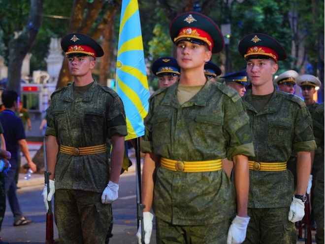 Russian service members joined second full rehearsal for A80 parade- Ảnh 2. Russian service members joined second full rehearsal for A80 parade- Ảnh 2.