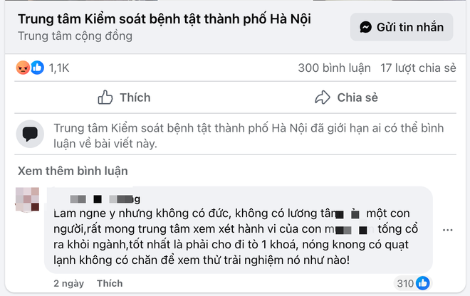 CDC Hà Nội khóa bình luận Fanpage vì nhân viên liên quan vụ 'mẹ kế bạo hành'- Ảnh 2.