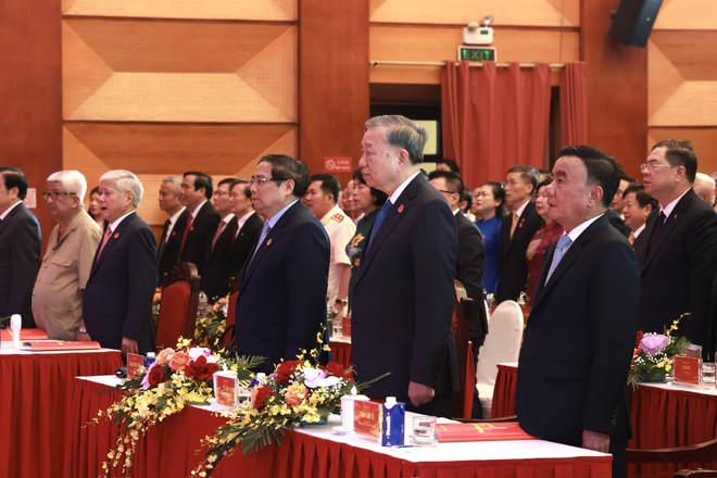 Tổng Bí thư Tô Lâm và Thủ tướng Phạm Minh Chính dự Đại hội Đảng bộ MTTQ Trung ương - Ảnh 3.