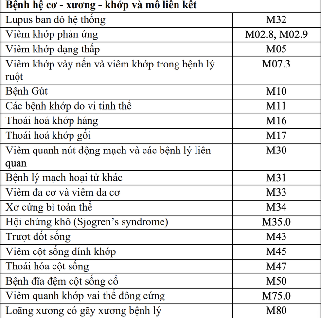  252 bệnh mạn t&iacute;nh được k&ecirc; đơn thuốc ngoại tr&uacute; tr&ecirc;n 30 ng&agrave;y - Ảnh 5.