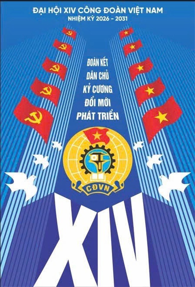 C&ocirc;ng bố biểu trưng Đại hội XIV C&ocirc;ng đo&agrave;n Việt Nam - Ảnh 2.