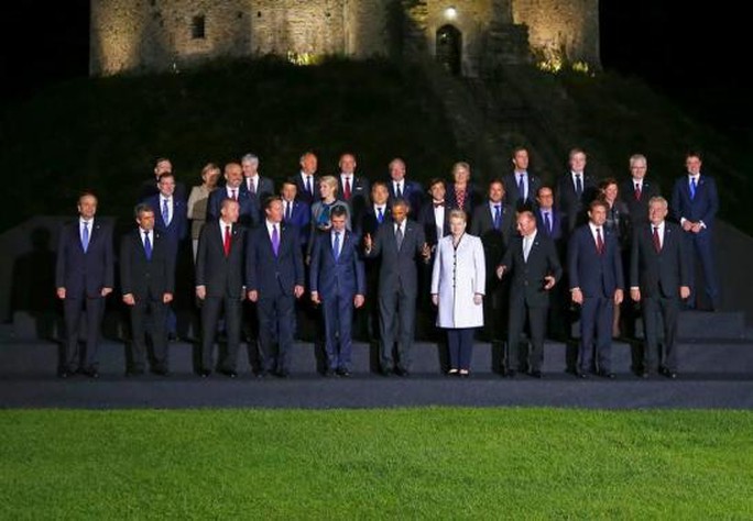 Các lãnh đạo NATO họp thượng đỉnh ở Wales - Anh ngày 4-9 vừa qua. Ảnh: Reuters