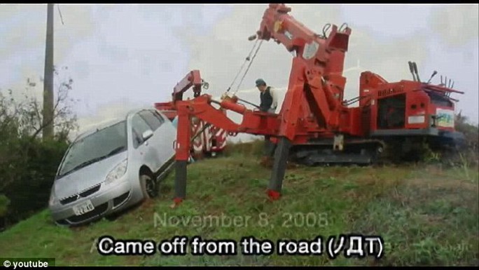 Some of his journey was taken by car but in this episode he films the aftermath of leaving the road (unhurt)