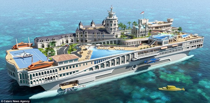 Siêu du thuyền tương lai của Monaco. Ảnh: Caters News Agency