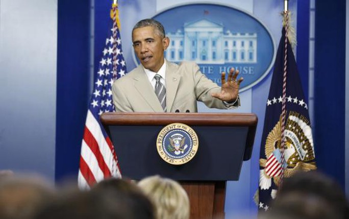 Tổng thống Obama phát biểu tại Nhà Trắng hôm 28-8. Ảnh: Reuters