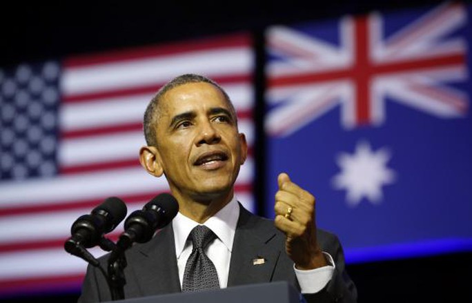 U.S. President Barack Obama speaks at the University of Queensland in Brisbane November 15, 2014.  REUTERS/Kevin Lamarque