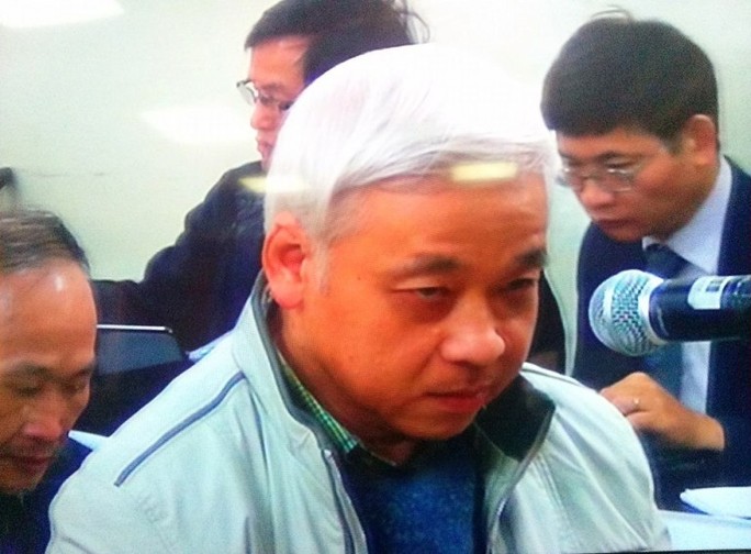 Bị cáo Nguyễn Đức Kiên (bầu Kiên) tại phiên tòa chiều 3-12. Ảnh chụp qua màn hình