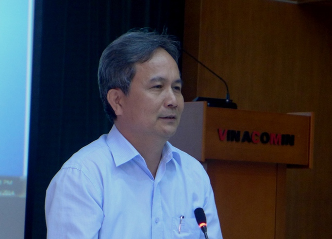 Phó Tổng Giám đốc Tập đoàn Công nghiệp Than và khoáng sản Việt Nam Nguyễn Văn Biên tại buổi họp báo