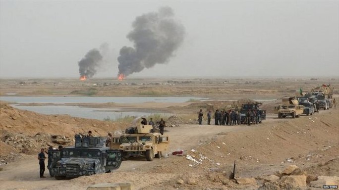 Lực lượng Iraq đang cố gắng tái chiếm Ramadi. Ảnh: Reuters