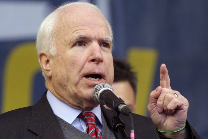 Thượng nghị sỹ Mỹ John McCain. Ảnh: EPA