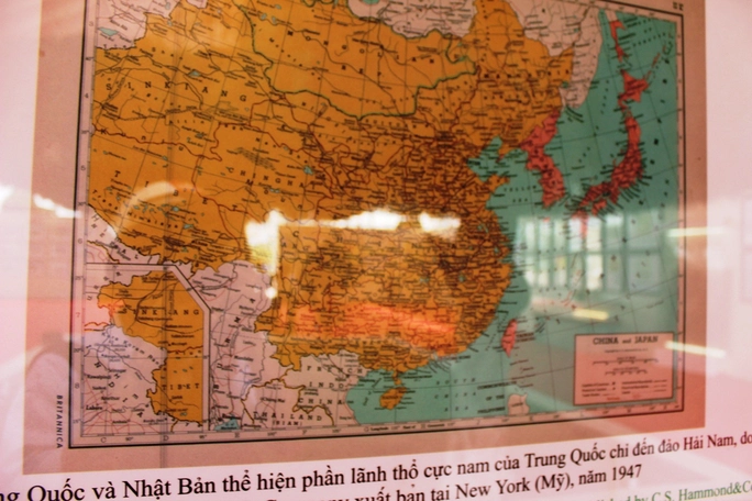 Bản đồ Trung Quốc năm 1947 thể hiện rõ ranh giới nước này chỉ đến đảo Hải Nam, không có Hoàng Sa - Trường Sa