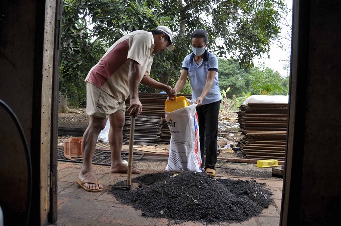 Trong một tuần dùng đèn khò diệt, gia đình bà Diệp Thị Thêu (xã Quang Trung, huyện Thống Nhất,  tỉnh Đồng Nai) đã thu gom hàng chục bao tải bọ đậu đenảnh: Xuân Hoàng