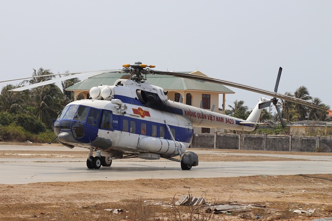 Chiếc máy bay trực thăng tham gia công tác cứu nạn ở đảo Phú Quý