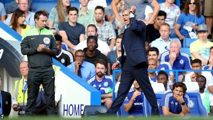 HLV Mourinho giận dữ với đội ngũ y tế Chelsea trong trận hòa 2-2 trước Swansea