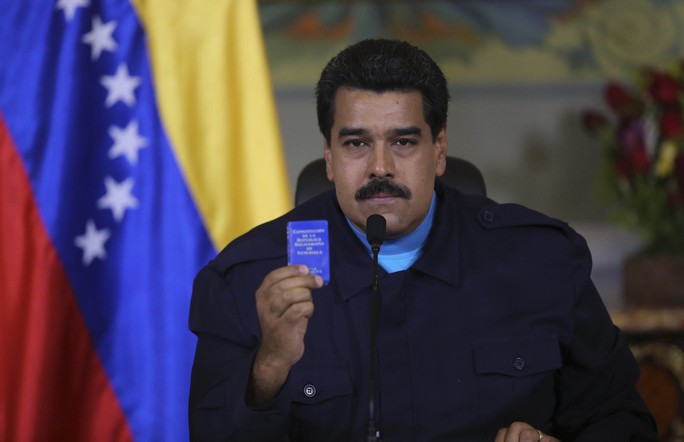 Tổng thống Venezuela Nicolas Maduro cáo buộc Mỹtìm cách lật đổ chính phủ ông  Ảnh: AP