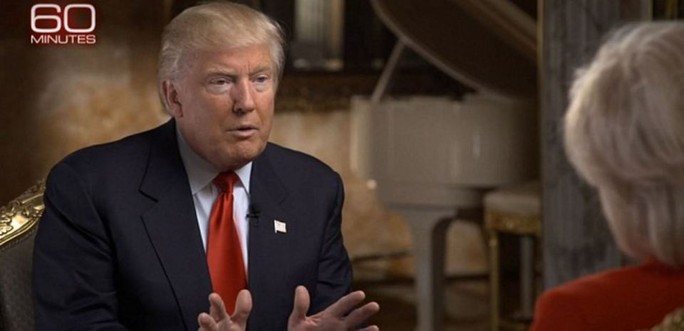 
Ông Trump trong cuộc phỏng vấn tối 13-11 trên chương trình “60 Minutes” của đài CBS. Ảnh: CBS NEWS
