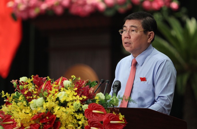 
Chủ tịch UBND TP HCM Nguyễn Thành Phong phát biểu tại phiên khai mạc
