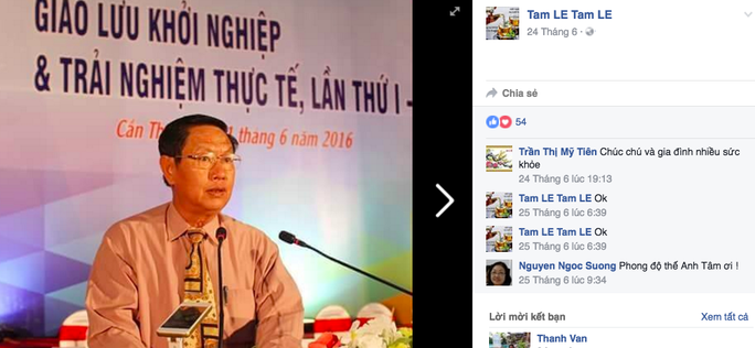 Trang Facebook mạo danh ông Lê Văn Tâm.