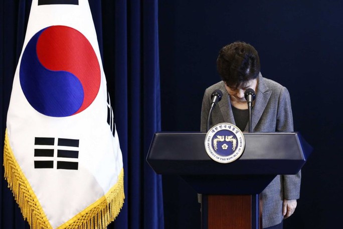 
Bà Park Geun-hye xin lỗi trước quốc dân Ảnh: AP
