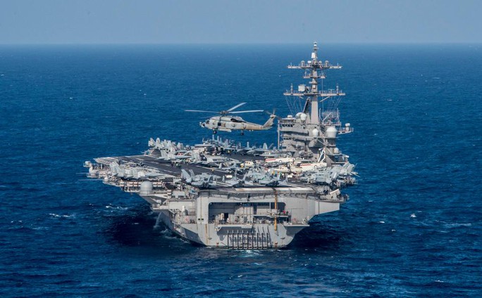 
Mỹ và Hàn Quốc sẽ tiến hành tập trận ngoài biển cùng nhóm tàu tác chiến Carl Vinson. Ảnh: EPA
